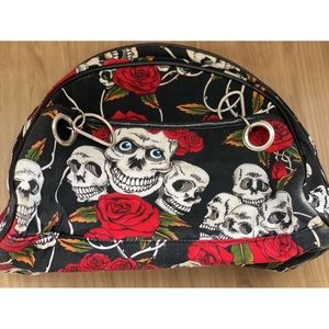 Gothic style skull and roses purse